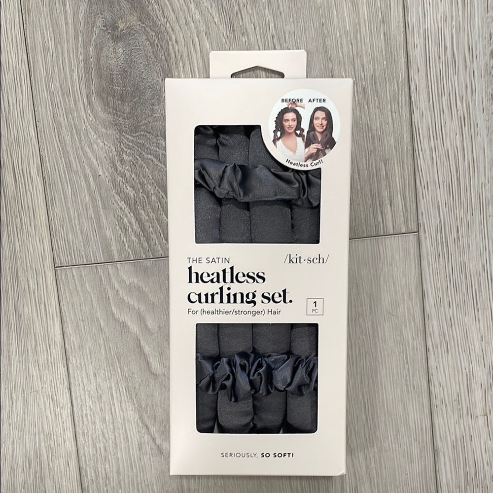 Kitsch Satin Heatless Curling Set in Charcoal